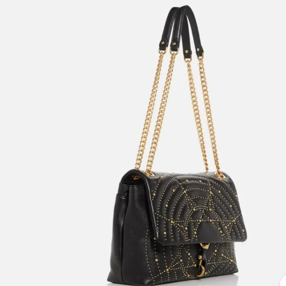 Rebecca Minkoff Edie Wicked collab. Black and Gold Studded Women's Bag - Picture 2 of 9